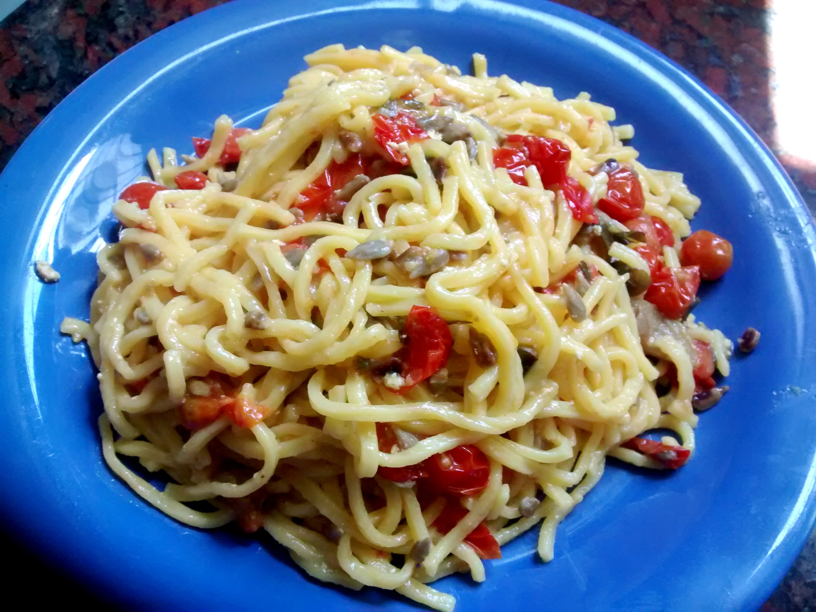 Vermicelli con salsa de aceitunas